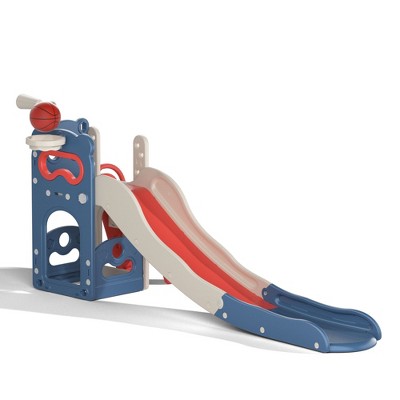 Infurnic Baby Activity Gyms 5-in-1 Entertainment Center, Slide, Climber, Indoor-Outdoor Playset, Gift for Kids Aged 2-8, Multicolored, 41"*21"*11"
