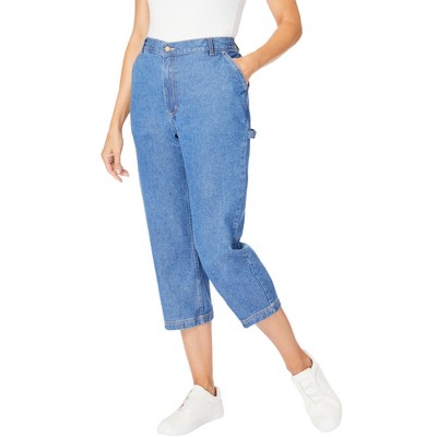 Woman Within Plus Size Carpenter Denim Capri