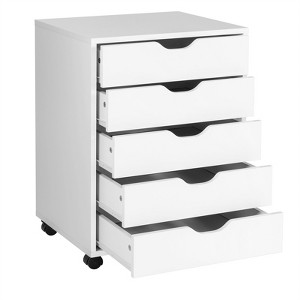 Tangkula 5/7-Drawer Chest Mobile Lateral Filing Cabinet Floor Storage Organizer White - 1 of 4