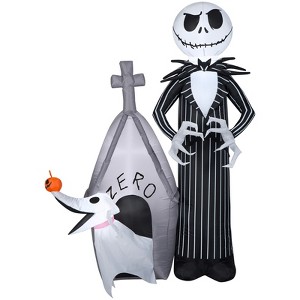 Gemmy Airblown Inflatable Jack and Zero w/House Scene Disney , 5 ft Tall, Multicolored - 1 of 4