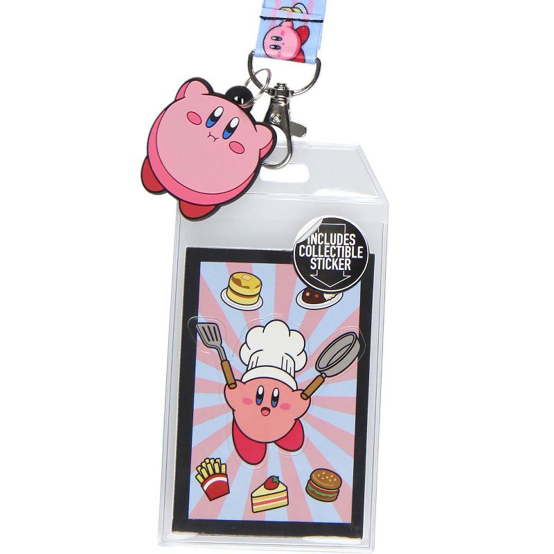Kirby Pink Hero Reversible ID Lanyard Badge Holder With Rubber Kirby Charm Multicoloured, 3 of 7