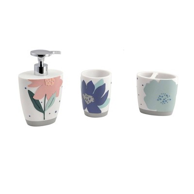 Allure Home Creations 3pc Summer Flower Kids' Bathroom Accessories Set