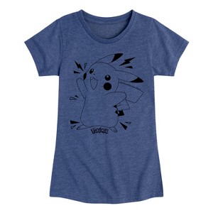Girls' - Pokémon - Pokedex Pikachu Fitted Short Sleeve Graphic T-Shirt - 1 of 4