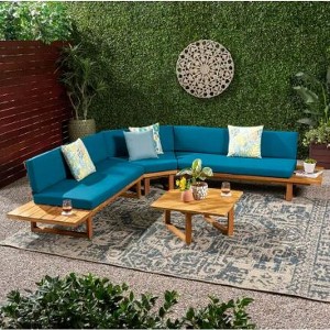 Infurnic Patio Seating Sets Modern Outdoor Furniture Set Featuring Unique Design,Perfect for Gardens, Living Spaces, Blue, 75.75"*28.75"*26.75" - 1 of 4