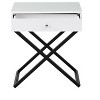 NicBex Modern Nightstand with X-Shaped Metal Legs Minimalist Bedside Table with Single Drawer End Table for Bedroom, Living Room - 3 of 4