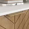 VANIRROR White and Gold Storage Cabinet with 2 Doors, Buffet Sideboard for Kitchen, Dining Room, or Living Room , Storage Solution for Organizing - 4 of 4
