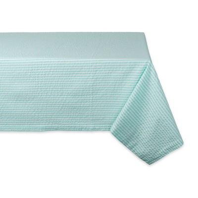 84"X60" Seersucker Tablecloth Aqua - Design Imports