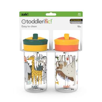 Zak Designs 16oz Plastic Kids' Water Bottle with Bumper and Antimicrobial Spout 'Woodlands-Alligators