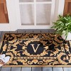 Monogram MON219 Hand Hooked Outdoor Door Mat - Black - 2'6"x4' - Safavieh - 2 of 2