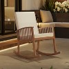Okak Premium Acacia Patio Rocking Chair Boho Outdoor Accent Chair,1 Pc,Upholstered Leisure Chair for Porch,Backyard&Garden,Brown - 2 of 4