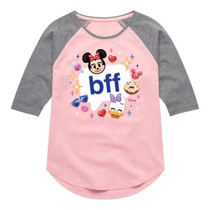 Girls' - Disney - Bff Minnie Daisy Shirt Tail Raglan Graphic T-shirt - 1 of 4