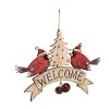 Transpac Wood 13.75 in. Multicolor Christmas Plywood Cardinal Welcome Sign - 2 of 4