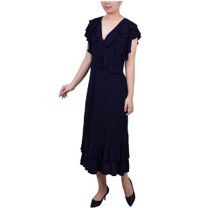 NY Collection Womens Flutter Sleeve Ruffled Dress - 1 of 1