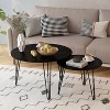 NicBex Modern Nesting Coffee Table Set of 2,Round Marble Tabletop & Sturdy Metal Legs,Center Table for Living Room - 2 of 4