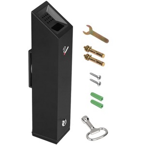 VEVOR Cigarette Butt Receptacle, Stainless Steel Cuboid Cigarette Butt Container, Wall Mounted and Weatherproof Cigarette Butt Disposal, Black - 1 of 4