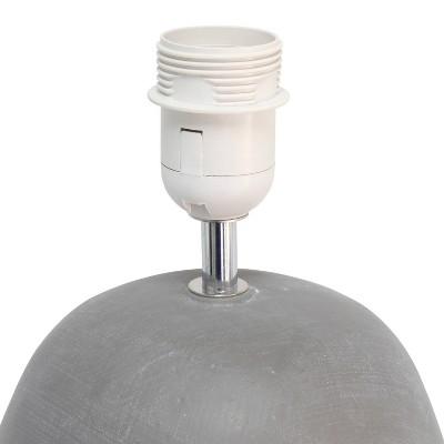 Gray Concrete Table Lamp with Fabric Shade