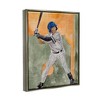 Wall Art by Melissa Wang Playing Baseball Athletic Painting Gray Framed Kids' Floater Canvas - Stupell Industries - 2 of 4