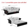 SKRAN 74.8 Queen Pull Out Sofa Bed, 3 in 1 Convertible Sleeper Couch, Velvet Loveseat with Cushions and  2 Pillows for Living Room - 3 of 4