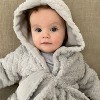 EVERYDAY KIDS Grey Baby Fleece Robe with Hood Cozy Hooded Bathrobe for Ages 0-9 Months Soft, Warm, Lightweight Infant Sleepwear, Loungewear - 4 of 4