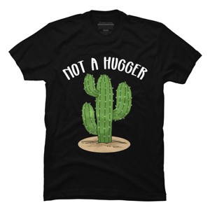 Men's Design By Humans Not A Hugger Tshirt Botanical Cactus Tee Introvert Succulent By Luckyst T-Shirt - 1 of 2
