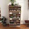 amapy Wood Grain Design Shoe Cabinet Entryway Shoe Rack 3 Tier Shelves - 3 of 4