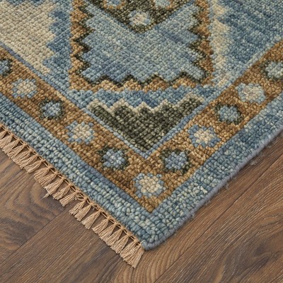 Hand-Knotted Blue Wool Traditional Medallion Area Rug 3' x 5'