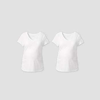 Short Sleeve V-Neck Side Shirred 2pk Bundle Maternity T-Shirt - Isabel Maternity by Ingrid & Isabel™