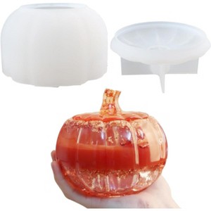 JDICTION Halloween 5 Inch Pumpkin Jar Resin Mold - Epoxy Silicone Molds for Storage Box, Jewelry Trinket Container & Decor - 1 of 4