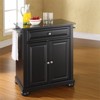 Wood Solid Black Granite Top Kitchen Island in Black - Pemberly Row - 2 of 4