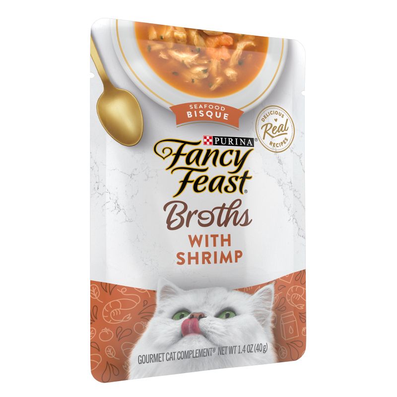 Fancy Feast Broths Lickable Seafood Bisque with Shrimp Wet Cat Food - 1.4oz, 5 of 9