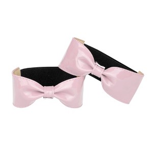 INSPIRE CHIC Women's Leather Bowknot Detachable Elastic Shoe Heels Strap Band - 1 of 4