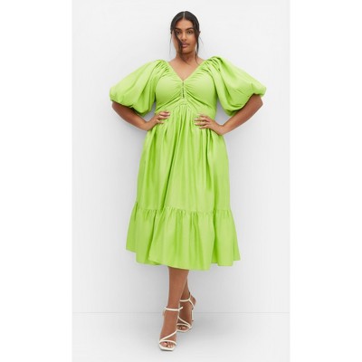 Women's Plus Size Grace Midi Dress - pistachio | CITY CHIC