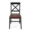 PAGED Acacia Wood Dining Chairs Set of 2 Farmhouse Style Dining Room Chairs with X-Shaped Backrest for Dining Room, Kitchen - 2 of 4
