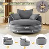 Whisen Corduroy Swivel Round Sofa Chair with Dual-layer Cushion Design and 3 Removable Pillows - 2 of 4