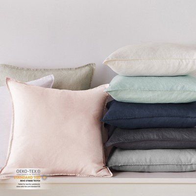 Natural Washed Linen Standard Pillow Cover Set of 2