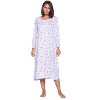Casual Nights Women's Long Floral & Lace Henley Nightgown - 2 of 4