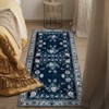 Maxax Non-Slip Machine Washable Blue Cream Area Rug For Living Room, Hallway Runner, Entryway Rug - 2 of 4