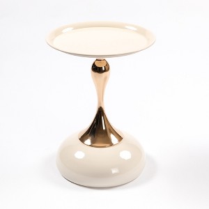 FONTOI Mermaid Tail End Table, Metal Pedestal Table, Accent Table for Living Room Bedroom Office, White, 15.7"*21.2"*15.7" - 1 of 4