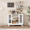 Jojoka 36 Vintage-Style Buffet Cabinet with Adjustable Shelves – Sideboard with Fluted Glass Doors and Gold Handles,Natural Top - 3 of 4