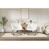 Rabbit Fur Saucer Chair, Folding Comfy Lounge Chair with Metal Frame, Cozy Indoor Foldable Lazy Sofa - 4 of 4