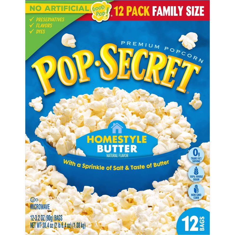 Pop Secret Microwave Popcorn Homestyle Butter Flavor - 3.2oz/12ct, 3 of 8