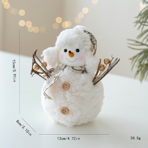 BABYYER Christmas Snowman Doll, Soft and Fabric Snowman Plush Toy for Holiday Home Decor, Desktop or Window Display - 1 of 4
