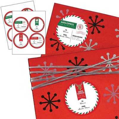 Big Dot of Happiness Santa's Special Delivery - Large Christmas Sticker Gift Tags - from Santa Stickers Gift Stickers - Set of 8