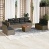 vidaXL 9 Piece Patio Sofa Set with Cushions Gray Poly Rattan - 2 of 4