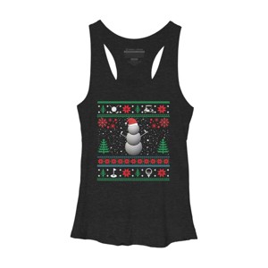 Women's Design By Humans Christmas Golf Golfing Golfer Ugly Christmas Xmas By pahari Racerback Tank Top - 1 of 3