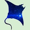Girl's Design By Humans Space Manta Ray By Shrenk T-Shirt - 2 of 3