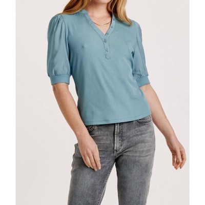 Women's TANNER PUFF SLEEVE HENLEY TOP - Another Love