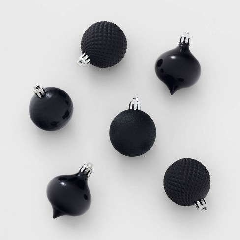 target black christmas ornaments