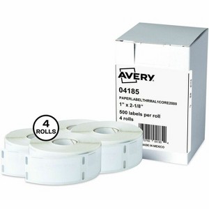 Avery - Direct Thermal Multipurpose Labels - Paper - Bright White - 1 in. - 2000 Labels - 500 Per Box - 1 of 3