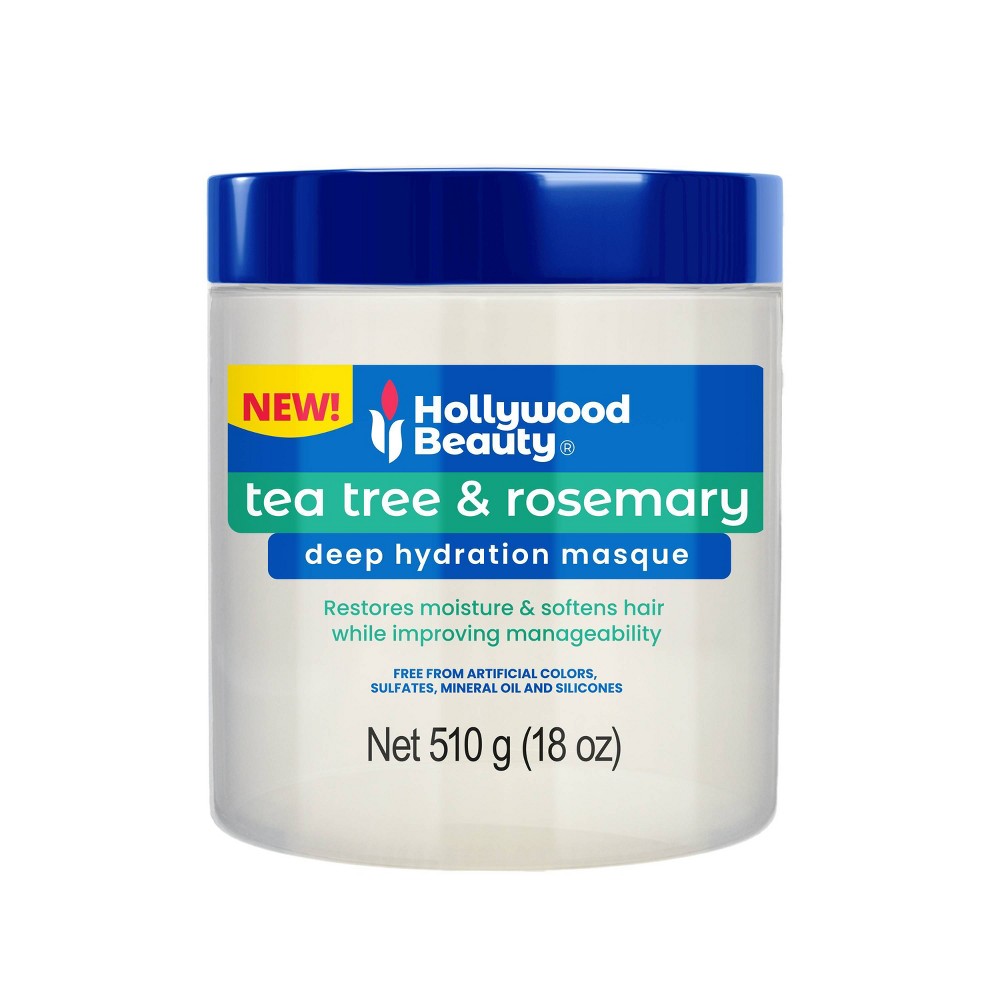 Photos - Manicure & Pedicure Tools Hollywood Beauty Tea Tree & Rosemary Deep Hydration Masque - 18oz: Cream Hair Treatment, Moisturizing по 